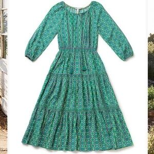 🆕 Matilda Jane Turquoise Geometric Age of Aquarius
Peasant Dress Floral Tassel